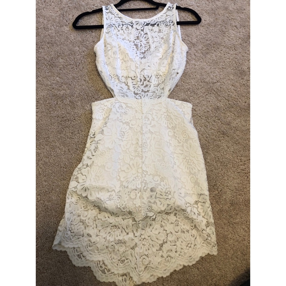 Bebe white lace dress